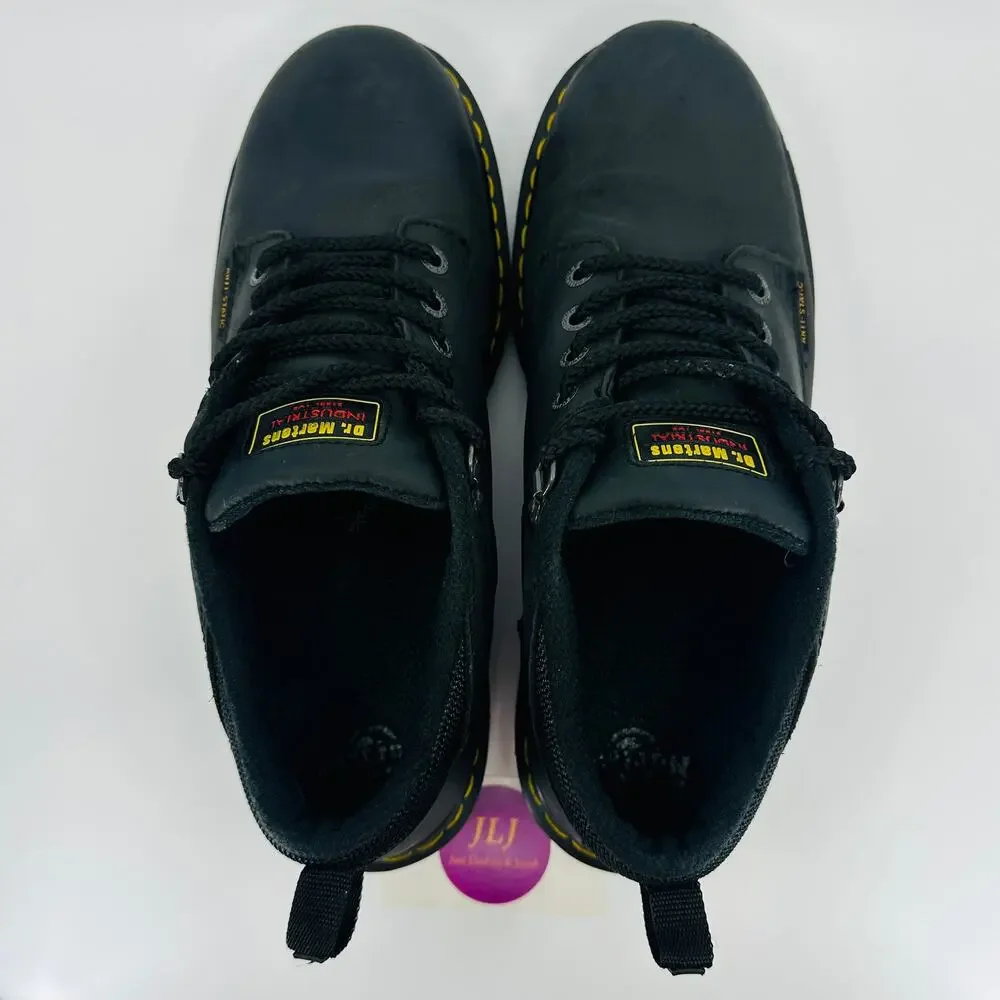 Dr. Martens Men's Ashridge Black Greasy Leather Steel Toe Oxford Shoes Size 13